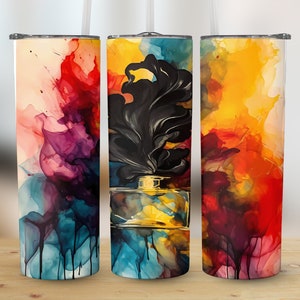 Watercolor Perfume  Sublimation Tumbler Design Downloads 20 oz Skinny Tumbler Wrap Straight & Tapered Digital ONLY