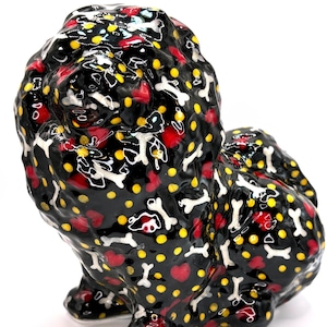 Fluffy Black Chow Chow Dog Handmade and One of a Kind