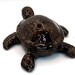 Sea Turtle Box in Brown Leather Like Printed Fabric - Handmade and One ...