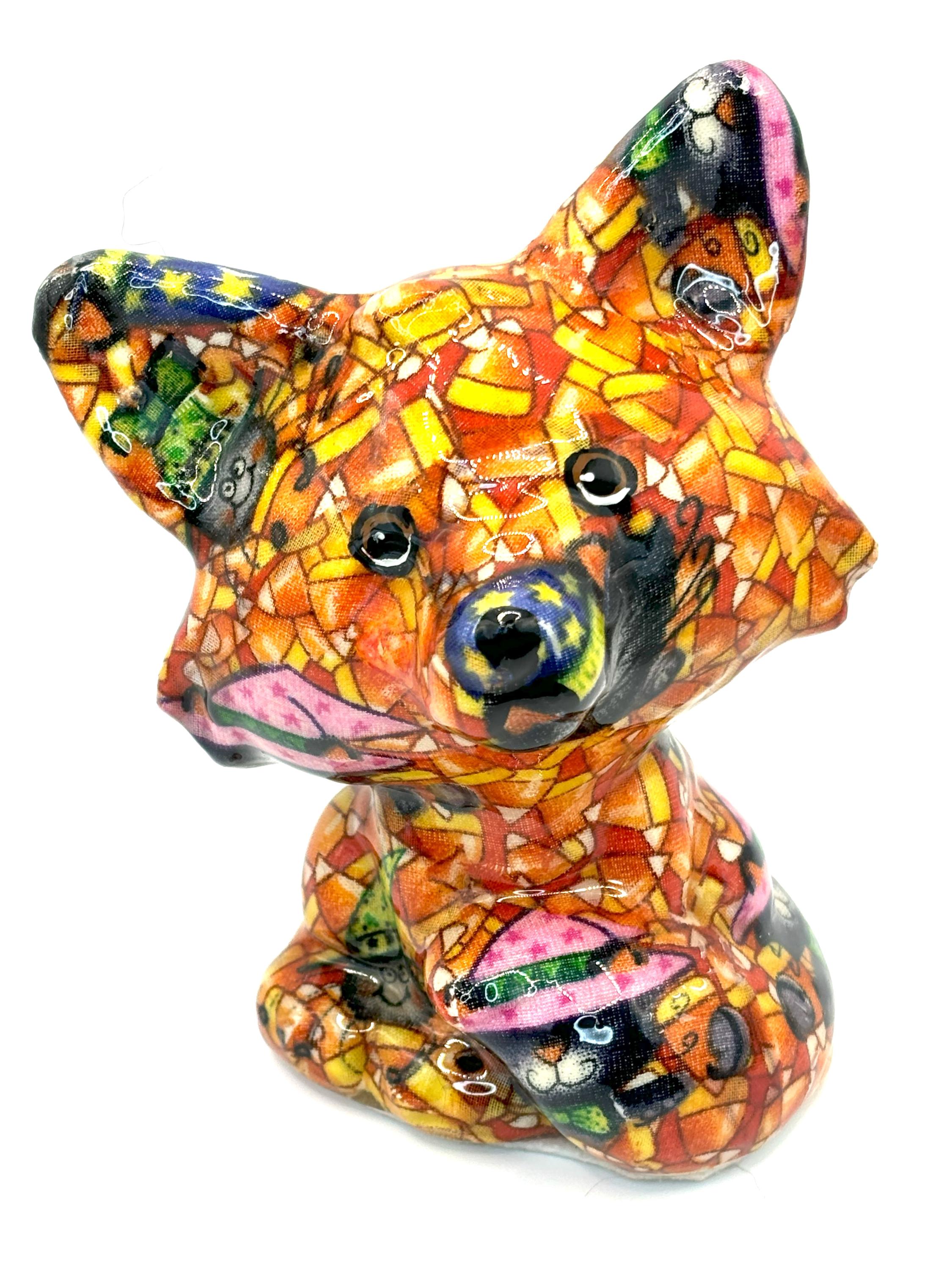 A Little Critter Covered with Black Cats and Candy Corn. Fox, Cat or Puppy - Handmade and One of a Kind