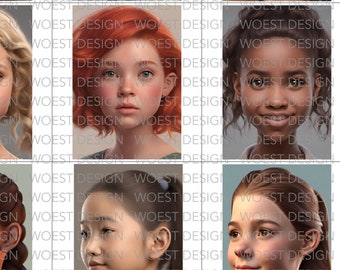 Blank template Realistic Set 2A - DIGITAL DOWNLOAD - Face paint design board