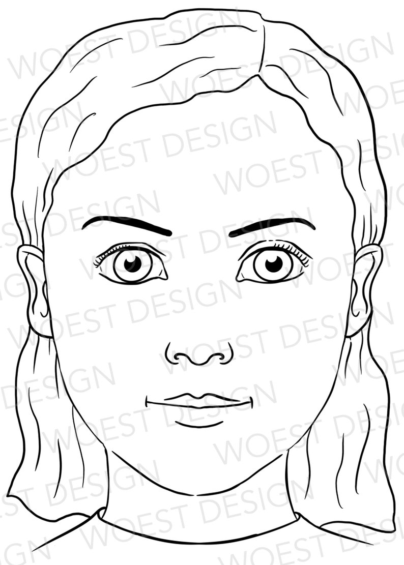 Blanko-Linie Kunst-Vorlagen-Set Ein DIGITALER DOWNLOAD Gesicht malen Design-Tafel Gesichts malen Vorlage Bord Menü-Designs Bild 2