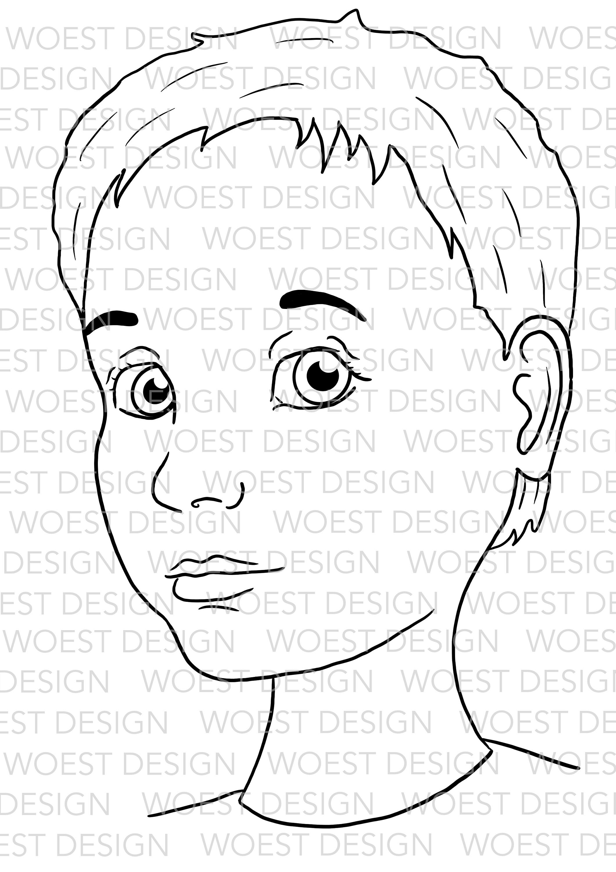 Blank Line Art Template Set A DIGITAL DOWNLOAD Face Paint Design