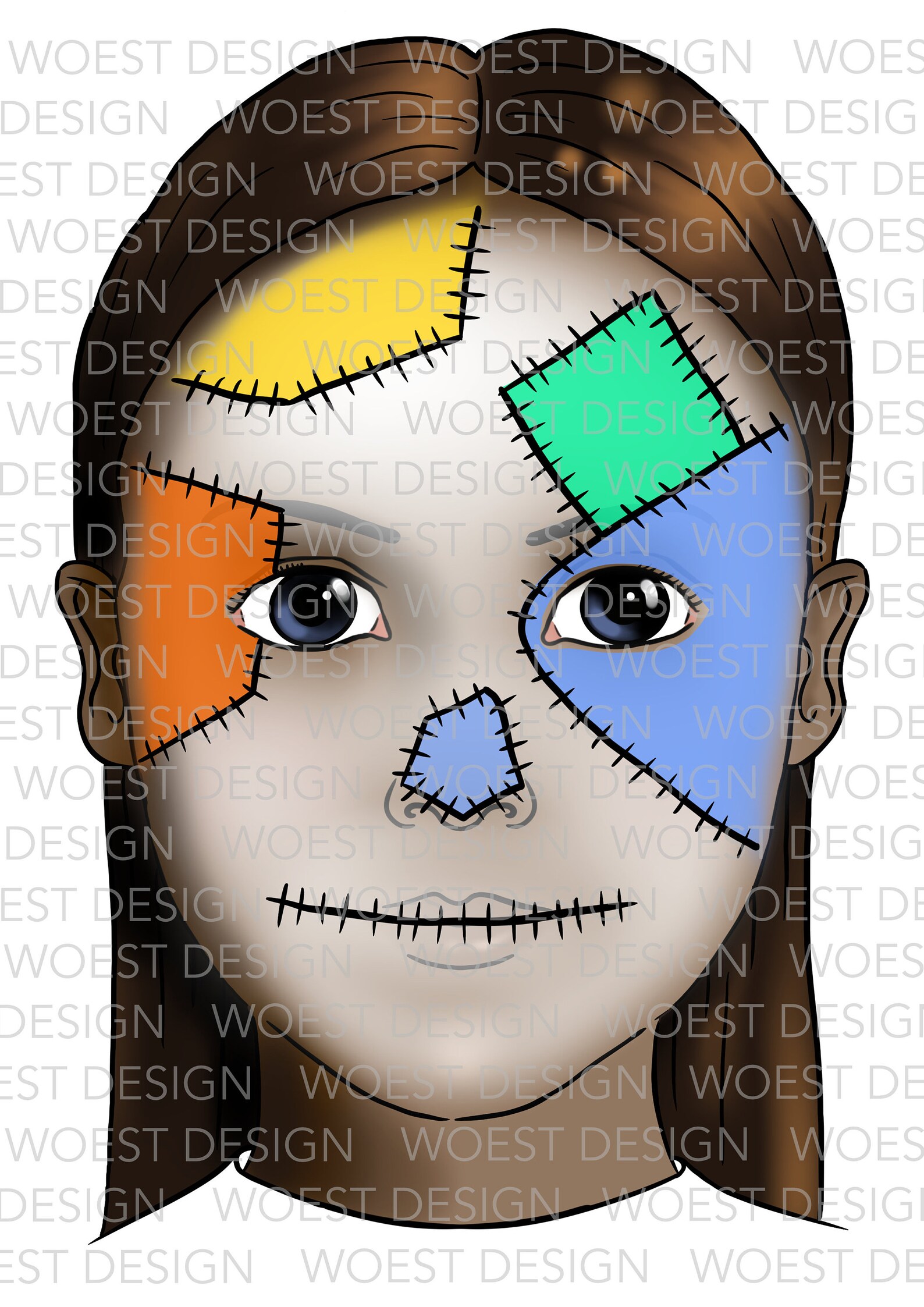 Halloween Set DIGITAL DOWNLOAD - Face Paint Painting Design Board ...