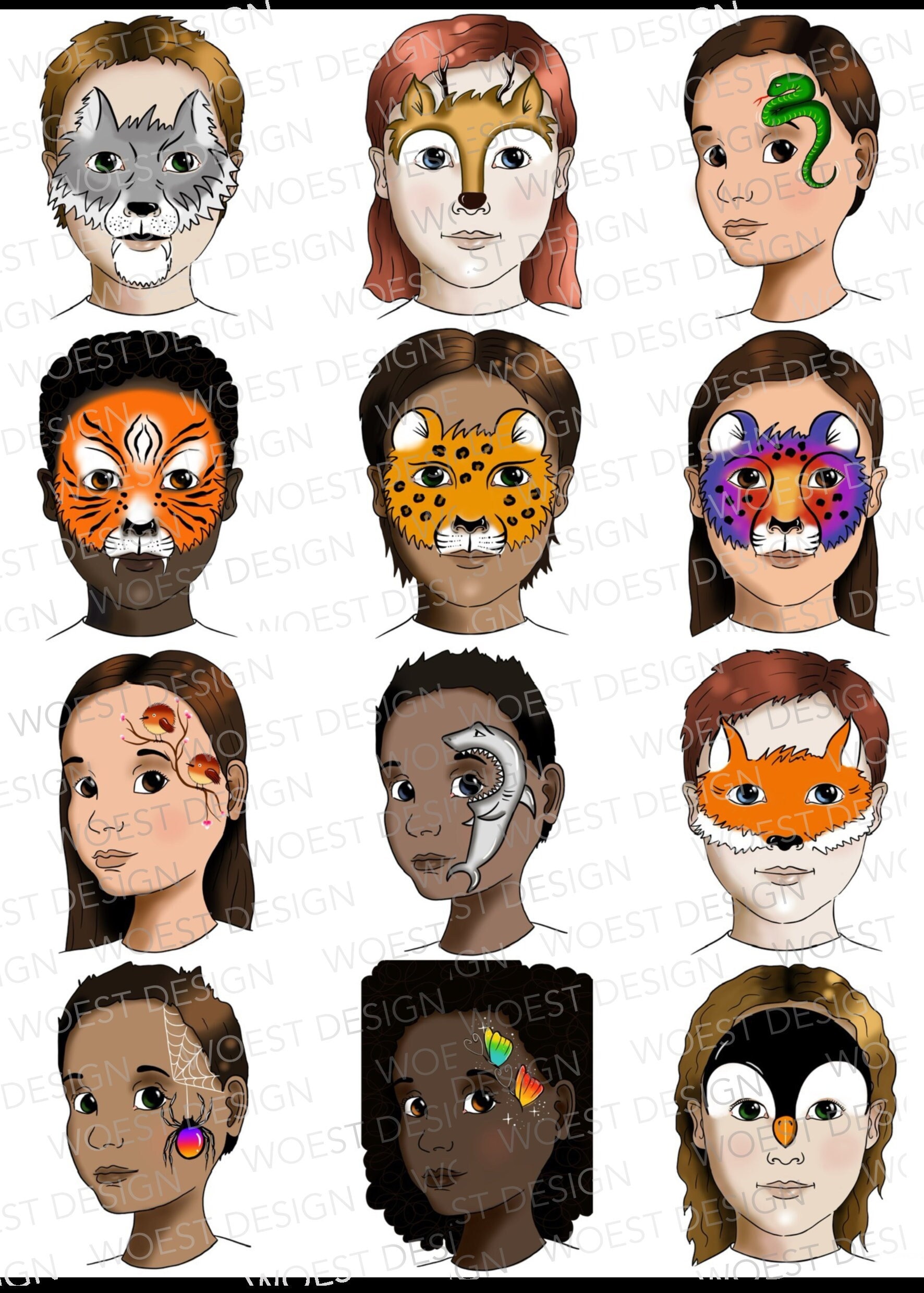  Sparkling Faces Face Painting Practice Guide - Scary