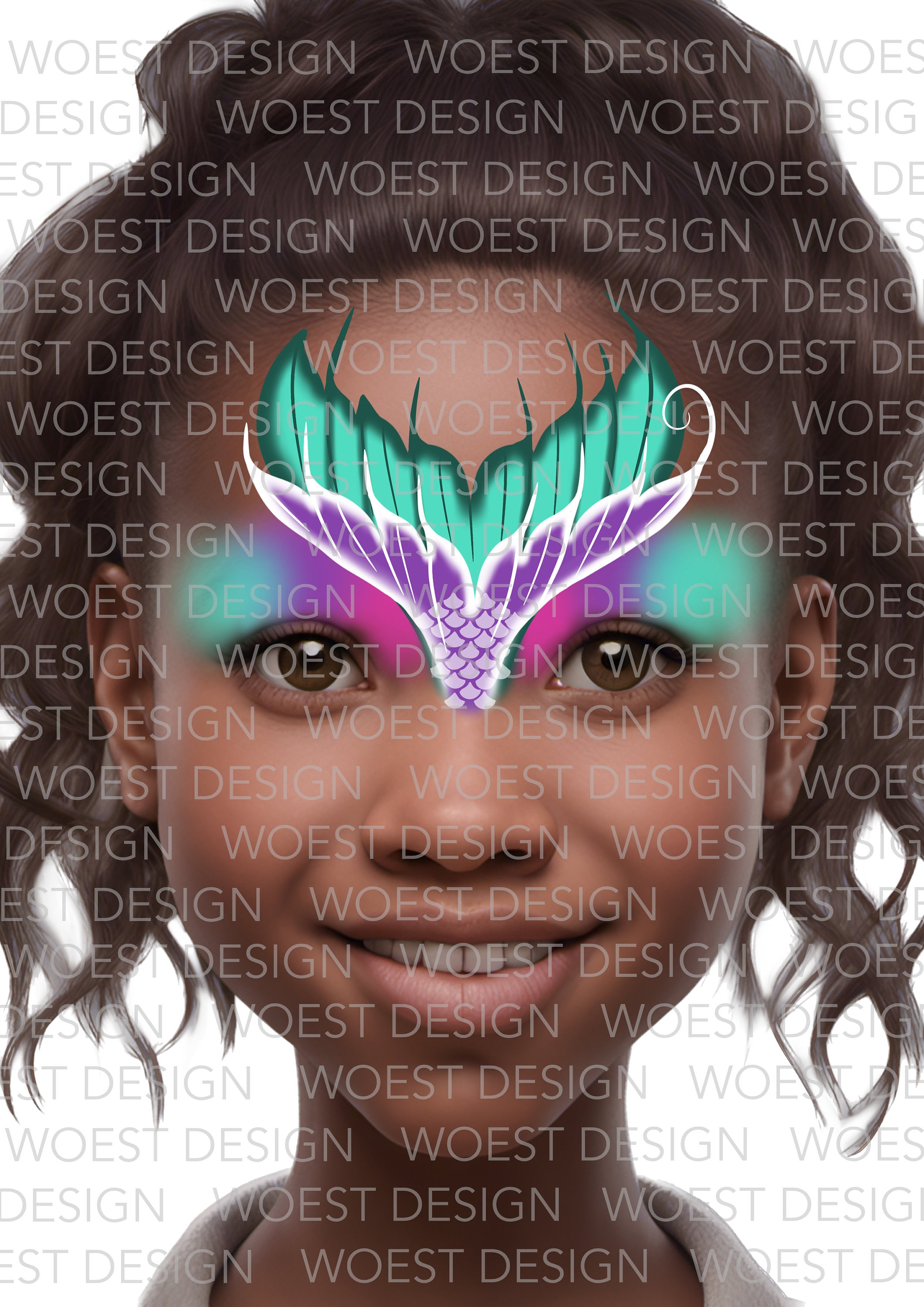 Summer Set Realistic Style DIGITAL DOWNLOAD - Face Paint Design Board ...