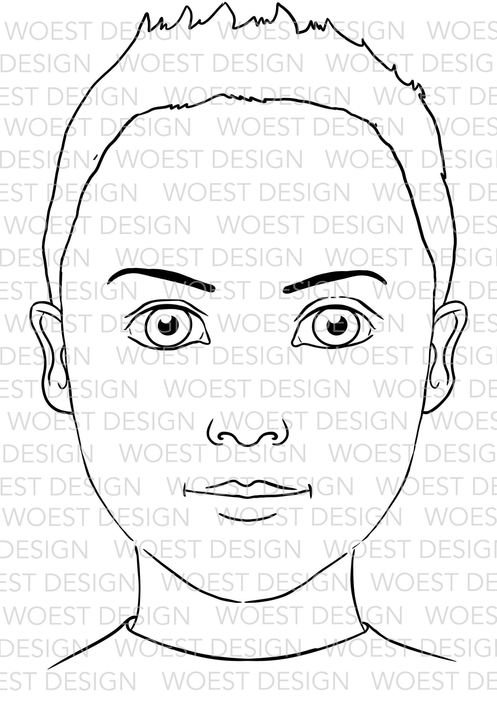 blank-line-art-template-set-b-digital-download-face-paint-design-board