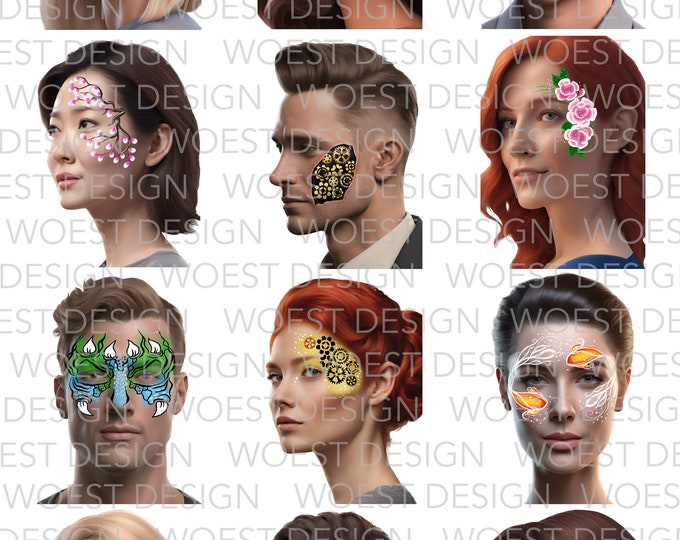 Basic Set A DIGITAL DOWNLOAD - Face Paint Design Board Face Painting ...