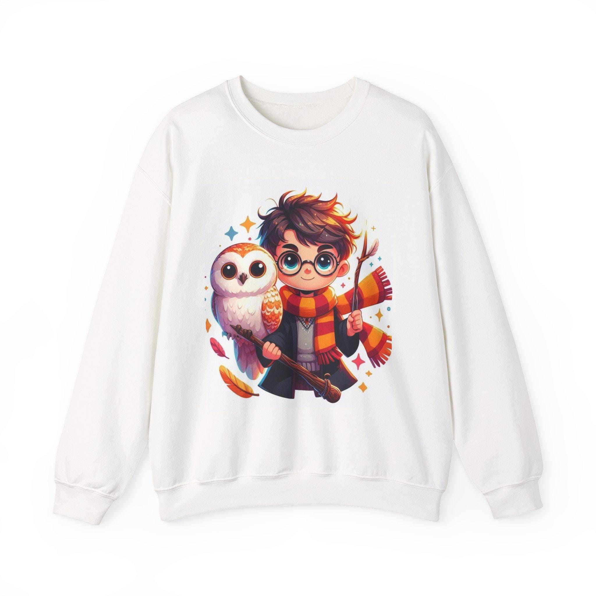 Whimsical Owl Wizard Sweatshirt: Cozy Harry Potter Fan Gift