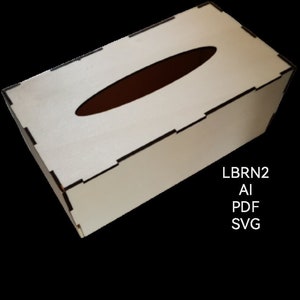 File tagliato al laser LBRN2, AI, PDF, SVG. scatola di fazzoletti per 3mm.
