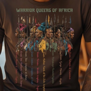 Warrior Queens of Africa T-Shirt, Empowering Graphic Tee, Unisex Casual Wear, Black owned Shop