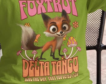 Playful Fox Graphic Tee: Foxtrot Delta Tango, Unisex Cotton T-Shirt