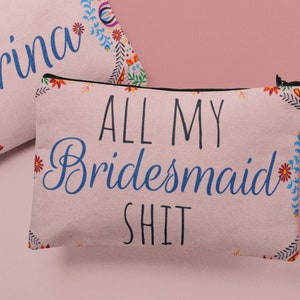 Personalized Accessory Pouch, Wedding Party Favor, Bridesmaid Gift Bag, Makeup Bag, Hen Party Favor