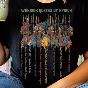 Warrior Queens of Africa T-Shirt, Empowering Graphic Tee, Unisex Casual Wear, Black owned Shop