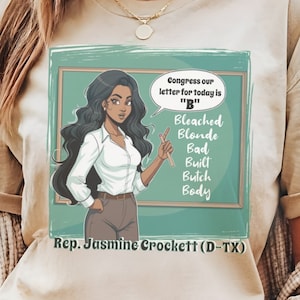 Camiseta política Rep Crockett, camiseta feminista mal construída, camiseta com citação engraçada, presente liberal, carta de presente MTG de Jasmine Crockett para o Congresso