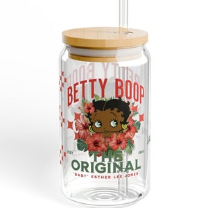 Black Betty Boop Sipper Glass, Personalized Drinking Glass, African American  icon Homage, Baby Esther Lee Jones