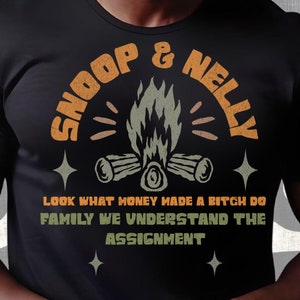 Cool Pop Culture Protest Unisex Tee ,Snoop & Nelly&#39; Funky Graphic Tee for Music Lovers, Casual Wear, Gift for Birthdays, Friends, and More -