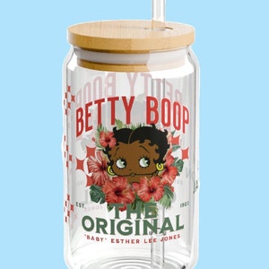 Black Betty Boop Sipper Glass, Personalized Drinking Glass, African American  icon Homage, Baby Esther Lee Jones