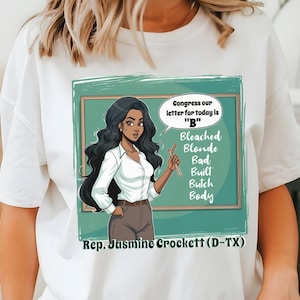 Camiseta política Rep Crockett, camiseta feminista mal construída, camiseta com citação engraçada, presente liberal, carta de presente MTG de Jasmine Crockett para o Congresso