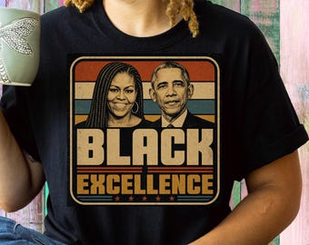 Black Excellence Shirt, Michelle & Barack Obama Inspired Tee, African American Pride T-Shirt, Black History Gift, Tee,Juneteenth Shirt retro