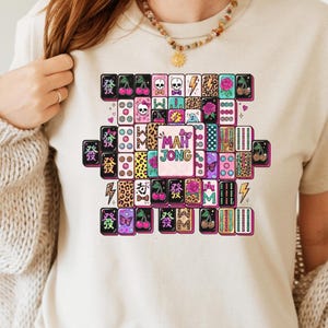 Mahjong Tile Collage Tee | Mahjong Tiles Pattern Shirt image 1