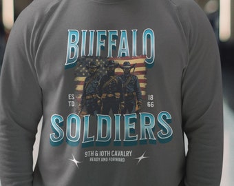 Felpa Buffalo Soldiers: pullover in stile militare vintage