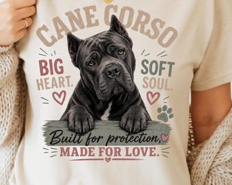 Cane Corso T-Shirt, Italian Mastiff Dog Shirt, Gentle Giant Tee, Big Dog  Heart Shirt, Dog Lover Gift, Cane Corso Mom Shirt, Dog Dad Tee