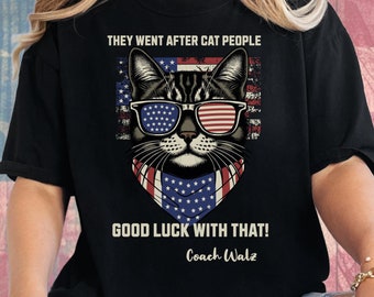 Politisches Katzen Menschen T-Shirt, Walz Harris Vizepräsident Geschenk