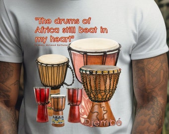 Drums of  Africa djembe  jembe  bongo Unisex t-shirt