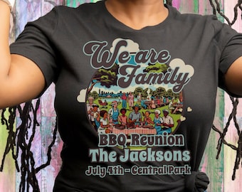 T-shirt Retro Family BBQ Reunion : t-shirt personnalisé pour fête familiale