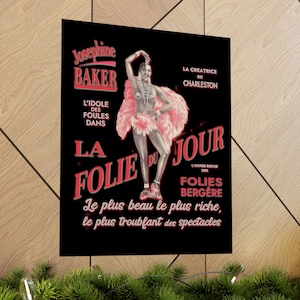 Josephine Baker Poster Matt, Paris Tänzerin Druck, Show Girl Art, Nationalhelden-Dekor