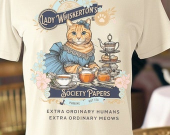 Bridgerton  cat Parody Tee, Spill the Tea Shirt, Lady Whistledowns nee whiskerton  Lover T-shirt, Romance Lover Comfort Colors  shirt