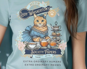 Bridgerton  cat Parody Tee, Spill the Tea Shirt, Lady Whistledowns nee whiskerton  Lover T-shirt, Romance Lover Comfort Colors  shirt