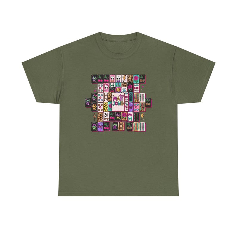 Mahjong Tile Collage Tee | Mahjong Tiles Pattern Shirt image 9