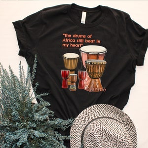 T-shirt de djembé : cadeau pour batteur de bongo d&#39;Afrique