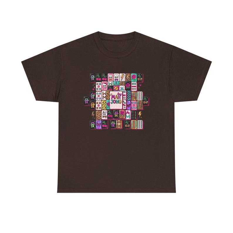 Mahjong Tile Collage Tee | Mahjong Tiles Pattern Shirt image 7