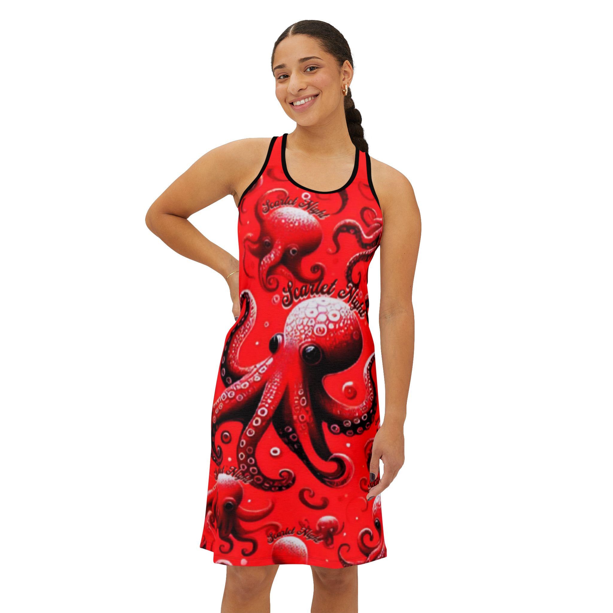 red octopus dress Farm Rio Dress Pink and Red Octopus Print Size Medium New Never Worn Eco Viscose