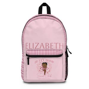 Black Betty Boop Backpack: Personalized Cartoon Rucksack, Travel Daypack