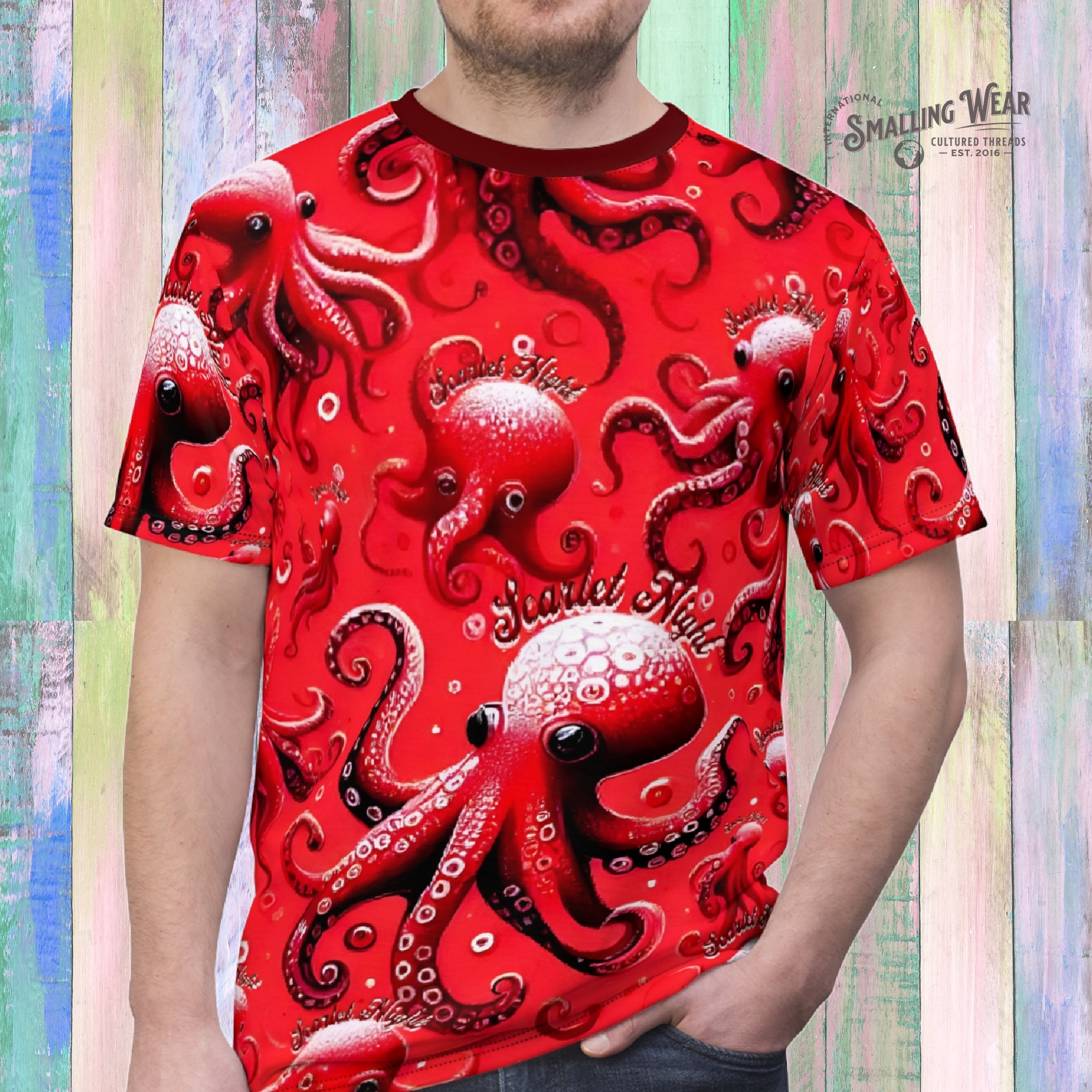 Mens Scarlet Octopus Print Tee: Cruise Party Unisex T-shirt - Etsy