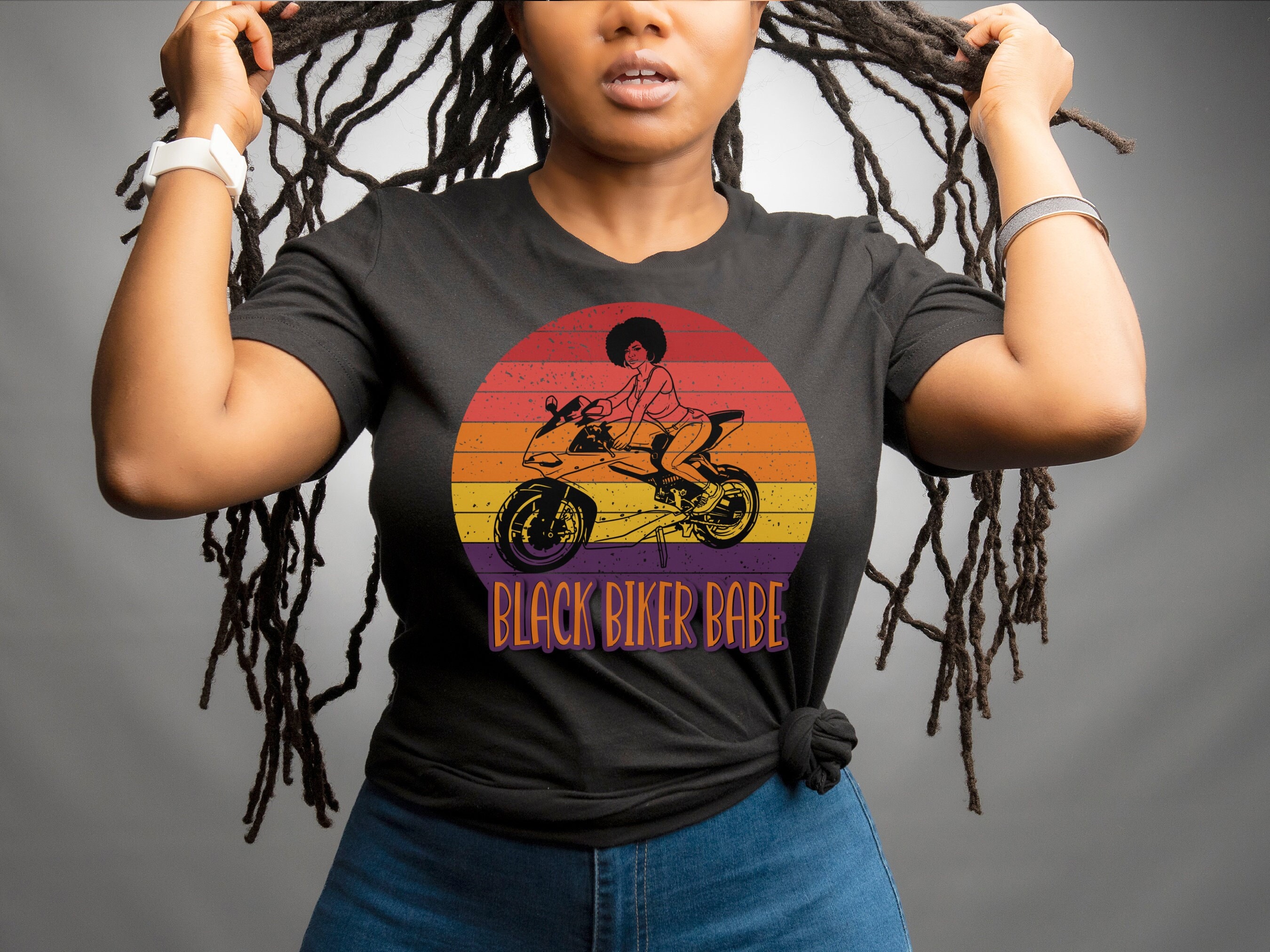 Black Biker Babe T-shirt: Woman Motorcycle Rider Gift - Etsy