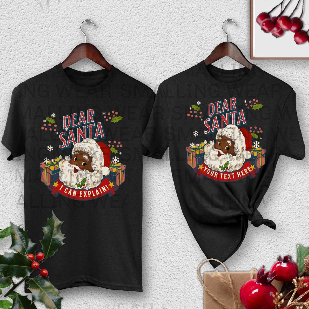 African American Christmas Pajamas, Black Santa Family Shirt, Christmas