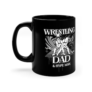 Wrestling Lover&#39;s Personalized Mug, 11oz Black Ceramic Cup, Personalized Gift for Wrestling Enthusiast