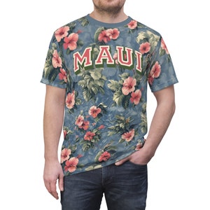 Aloha Hibiscus All Over Print T-shirt, Floral Tee, Hawaiian Shirt, Beach Wear, Tropical Clothing(AOP)