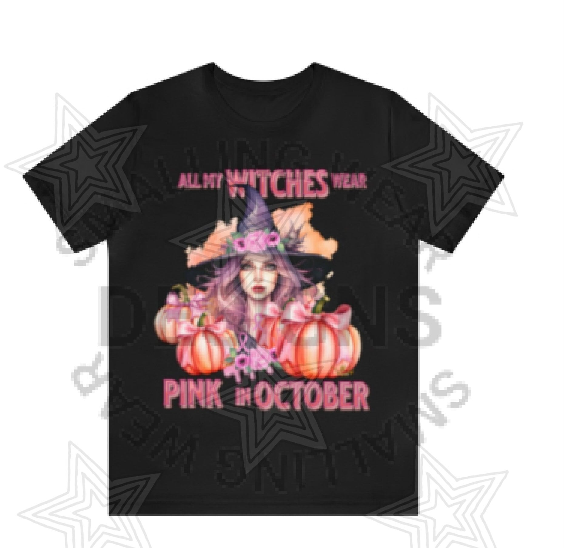 Discover Pink Ribbon Breast Cancer Tshirt, All my Witches ,tshirt wear pink in October Shirts Unisex Jersey Short Sleeve Tee