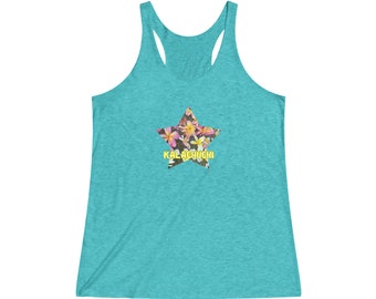 Women's STAR Kalachuchi Tri-Blend Racerback Tank (XS - 2XL)  Black Teal