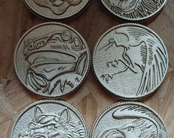 Power Ranger coins: Ninjetti 90&#39;s MMPR Movie coins- Resin 3d printed!