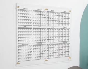 Yearly Wall Calendar, Acrylic Wall Planner 2024, Acrylic Annual Calendar 2024, Large Acrylic Acrylic Planner 2024, Yearly Planner Board