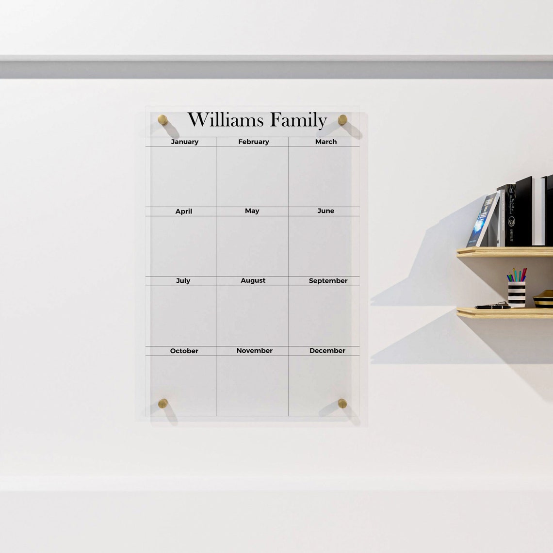 Personalized Acrylic Yearly Calendar, Acrylic Wall Planner 2023, Acrylic Annual Calendar 2023