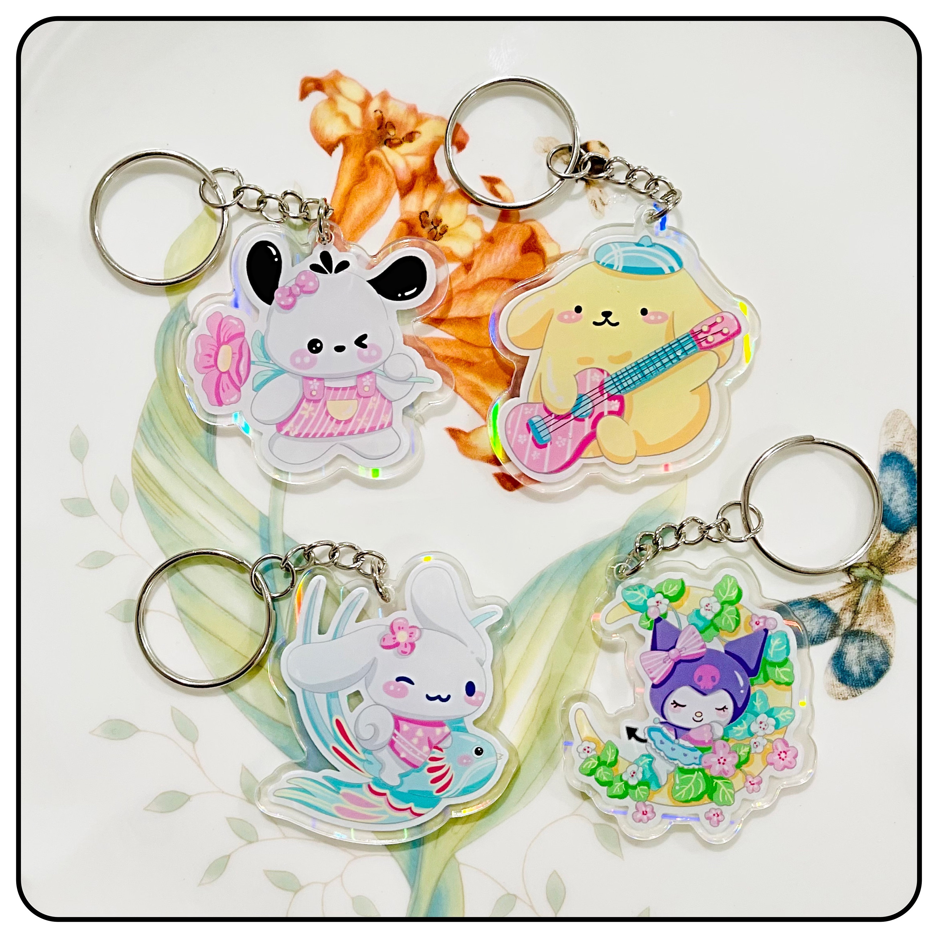 Kawaii Cartoon Acrylic Keychains - Etsy