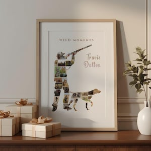 Collage de cadre photo de chasse, cadeau de chasseur de faisan, souvenir de chasse, album photo de chasse au canard, collage de photos de chasse